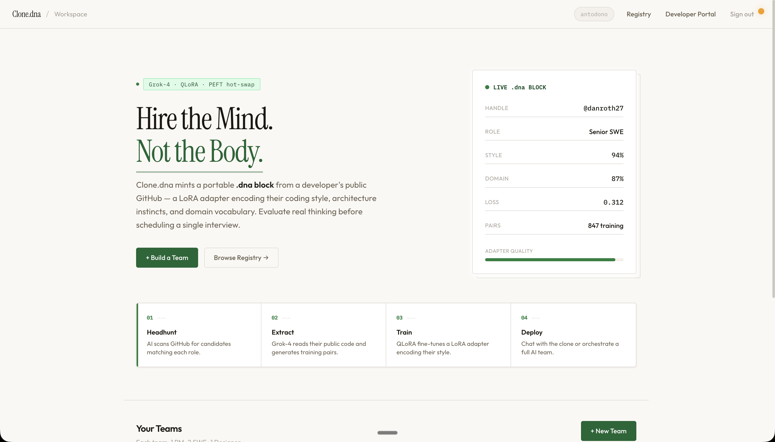 Clone.dna Workspace Preview